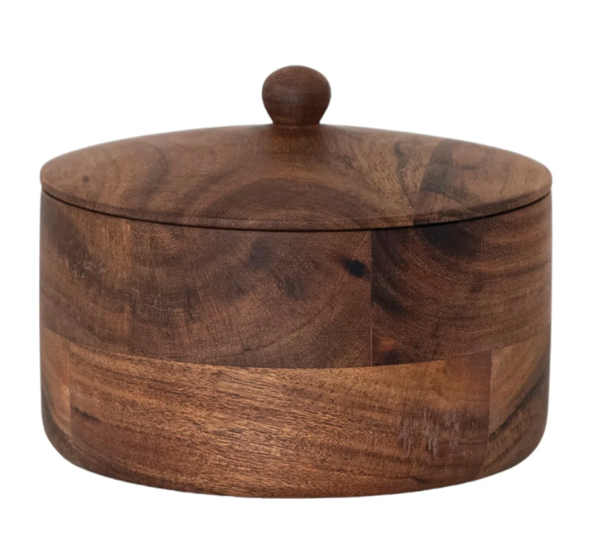 Acacia Wood Container with Lid