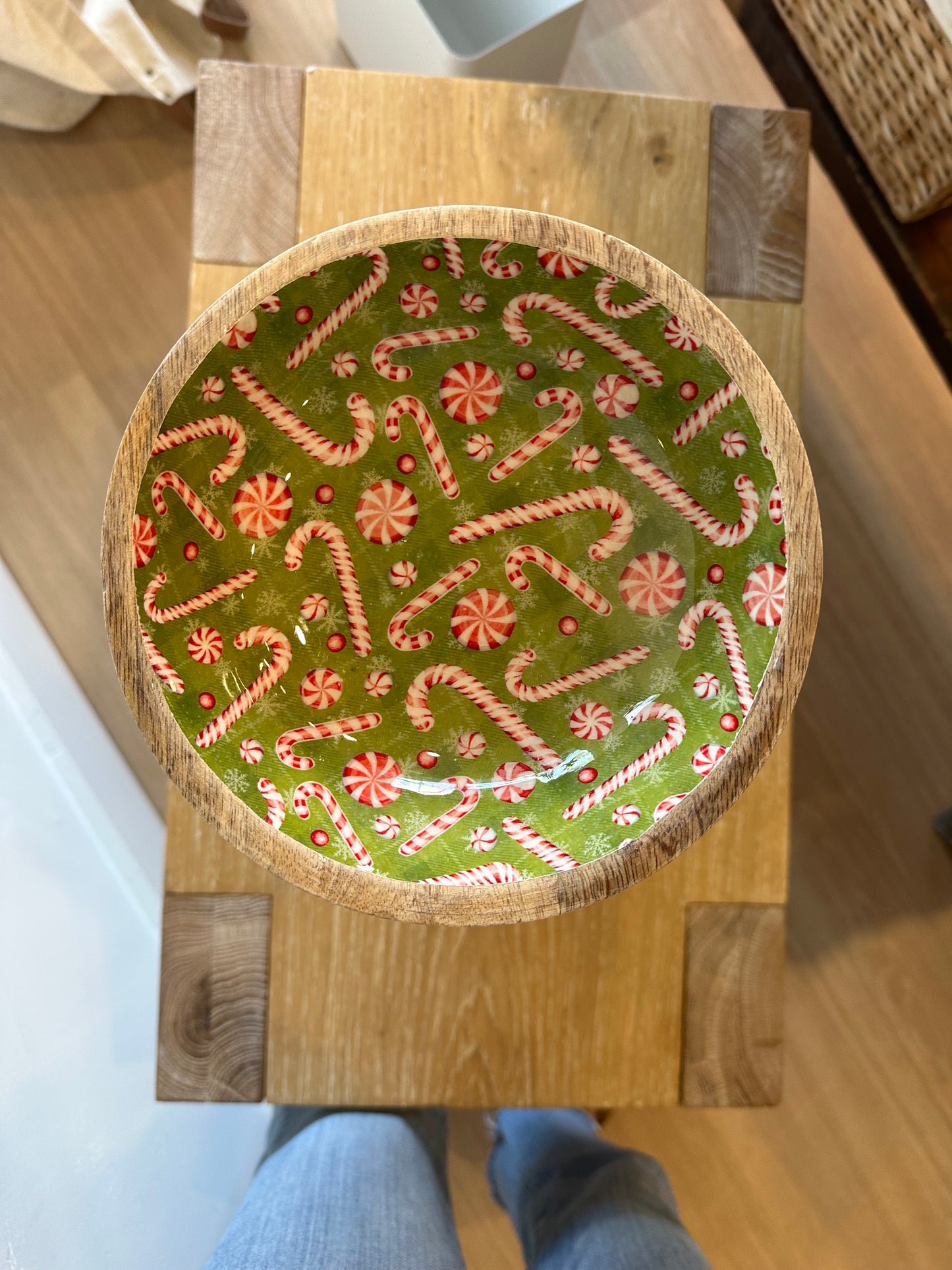 Seasonal Item - Bowl, Christmas Candy Cane