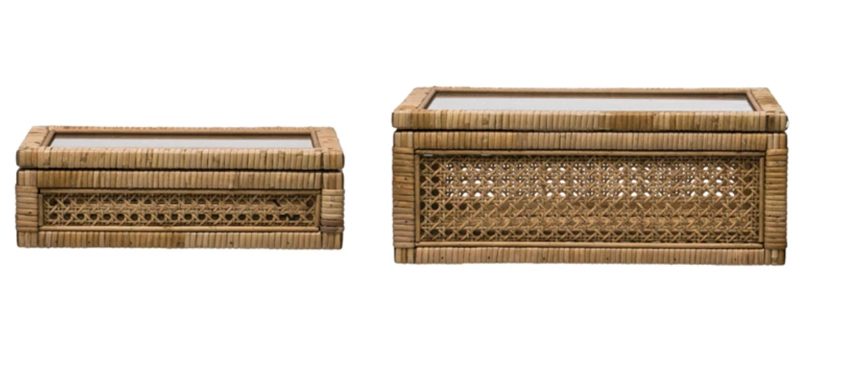 Decorative Box - Woven and Glass