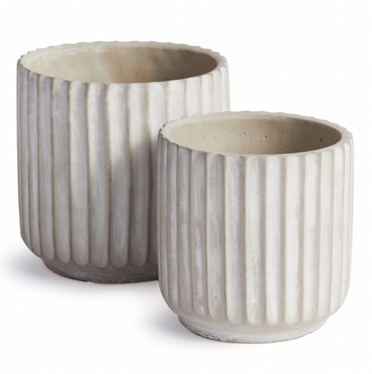 Planter - Cement, Ribbed