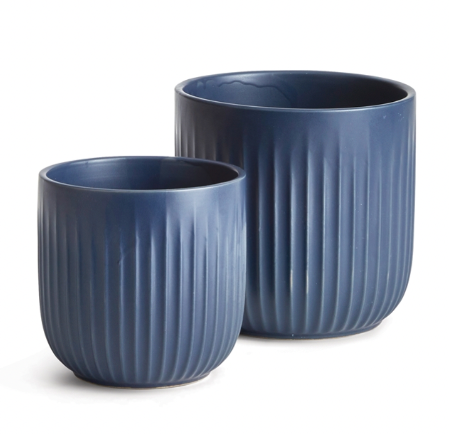 Planter - Blue Ribbed