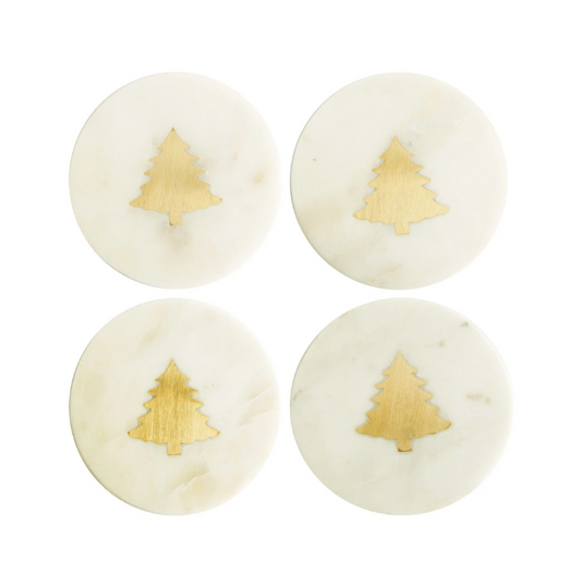 Seasonal Item - Kitchen Accessory - Holiday Marble Coaster