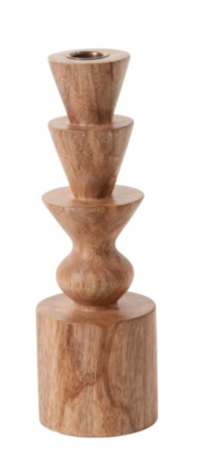 Candlestick - Wooden, Stacked