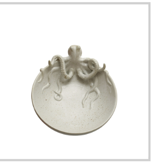 Stoneware Octopus Bowl Speckled (Each One Will Vary)