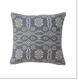 20" Woven Cotton Jacquard Pillow, Polyester Fill