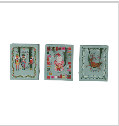 Handmade Printed Recycled Paper Gift Bag with Saying & Grosgrain Ribbon Handles, 3 Styles ©
