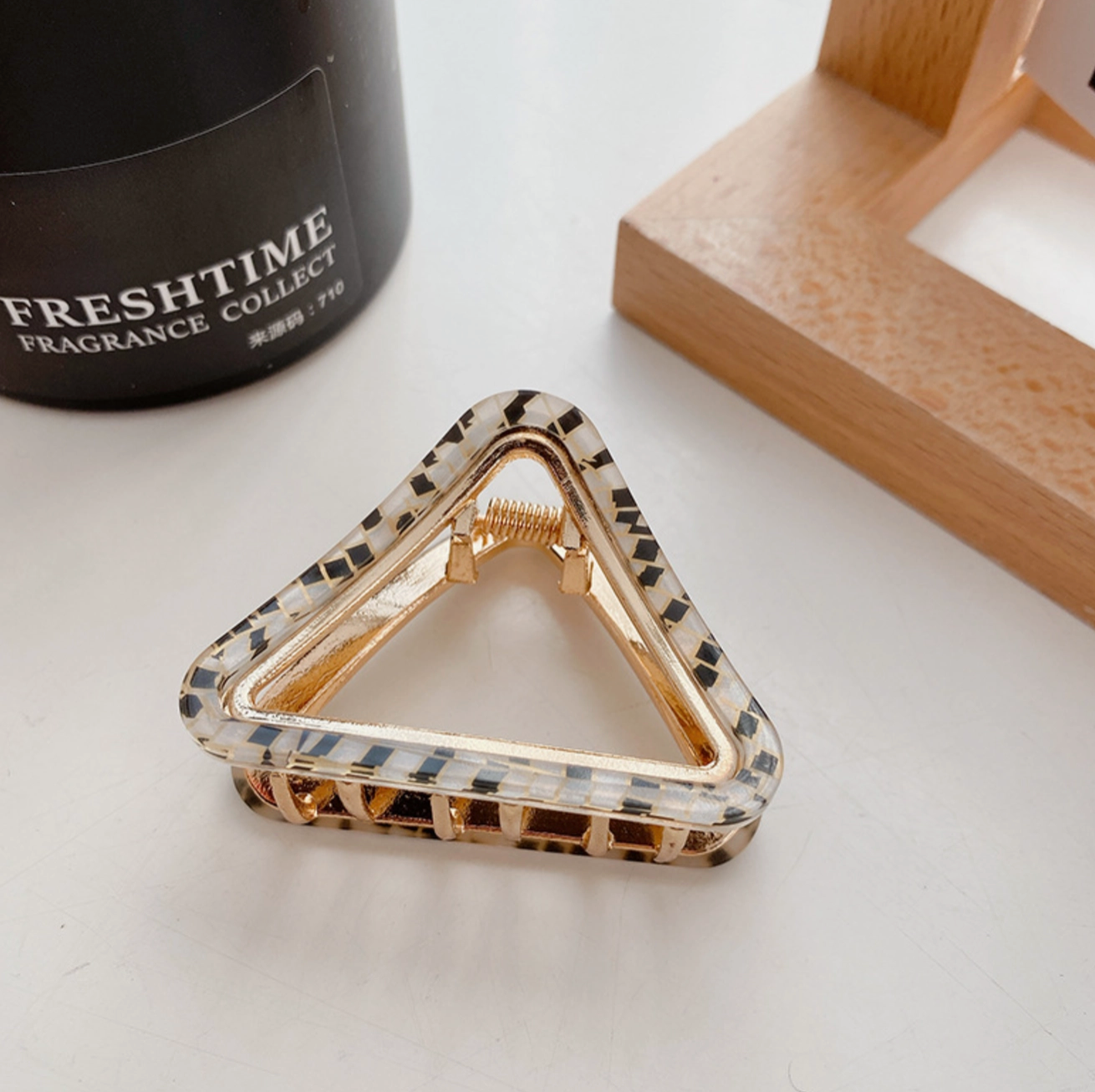 Bath and Beauty - Hair Clip, Triangular with a Touch of Gold