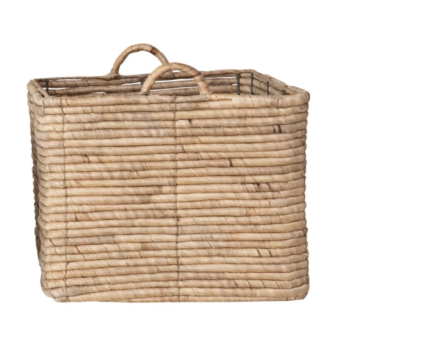 Hand-Woven Water Hyacinth Nesting Baskets with Handles, Natural,