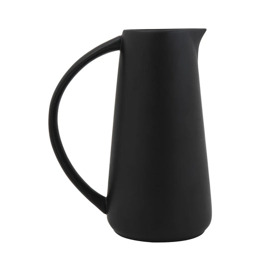 Kitchen Accessory - Stoneware, Black Sleek Pitcher