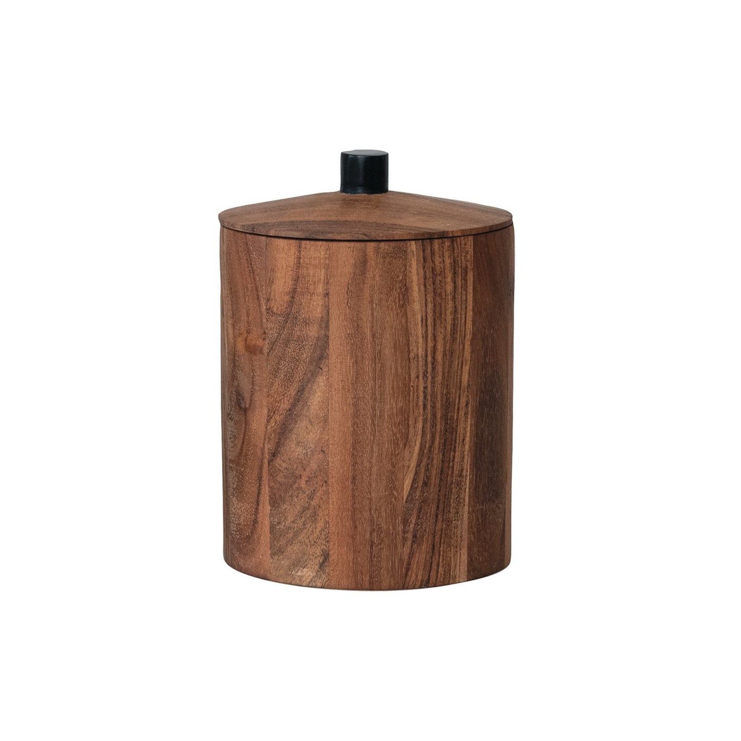 Jar - Wooden w/ Lid & Black Handle