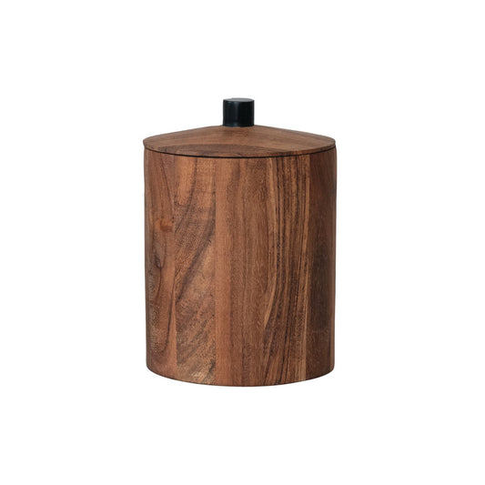 Jar - Wooden w/ Lid & Black Handle