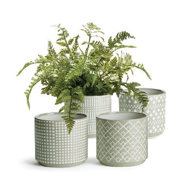 Planter - Sage Geometric