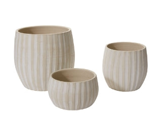 Pot - Ceramic Textured Stripe