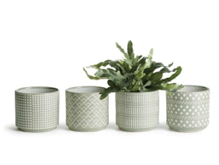 Planter - Sage Geometric