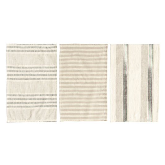 Kitchen Accessory - Tea Towels, Neutral Stripes