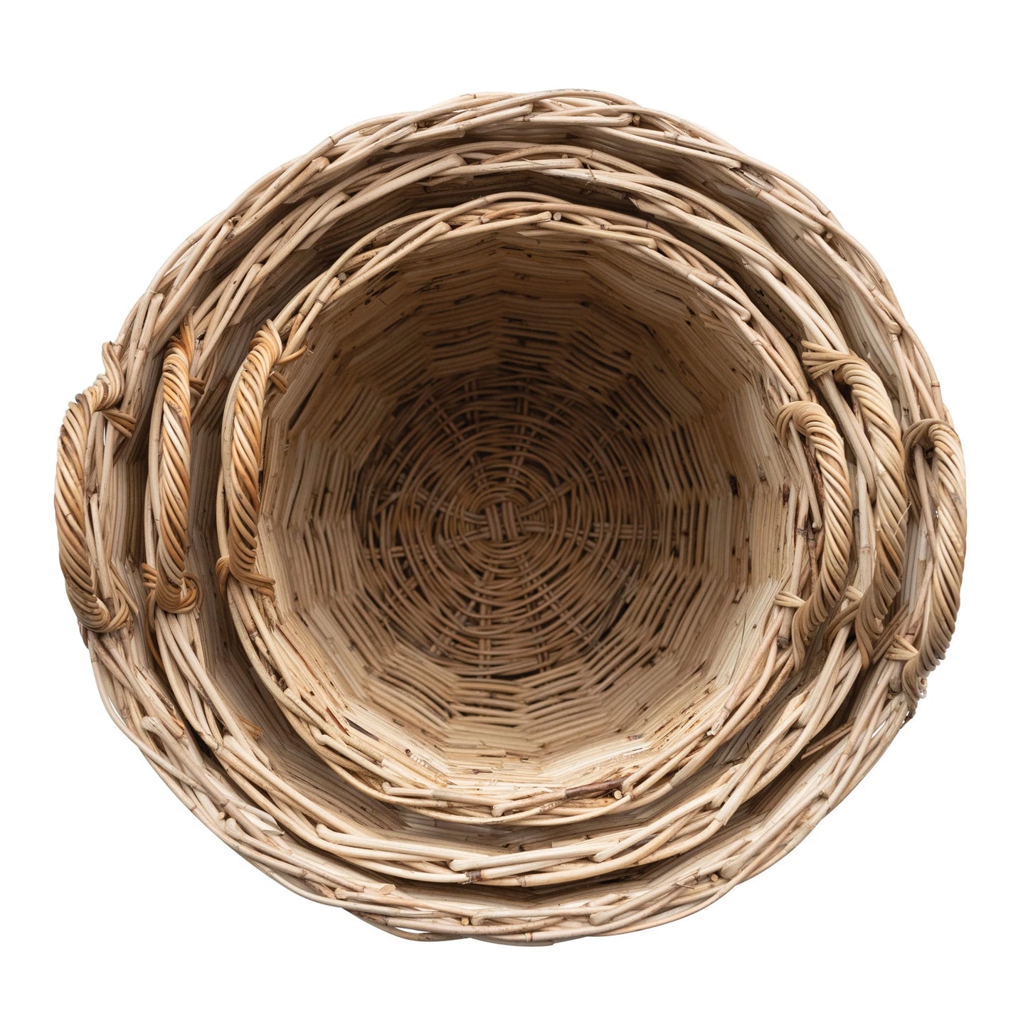 Basket - Hand-Woven Rattan Baskets w/ Handles