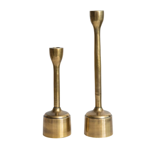 Candlestick - Antique Brass with Base