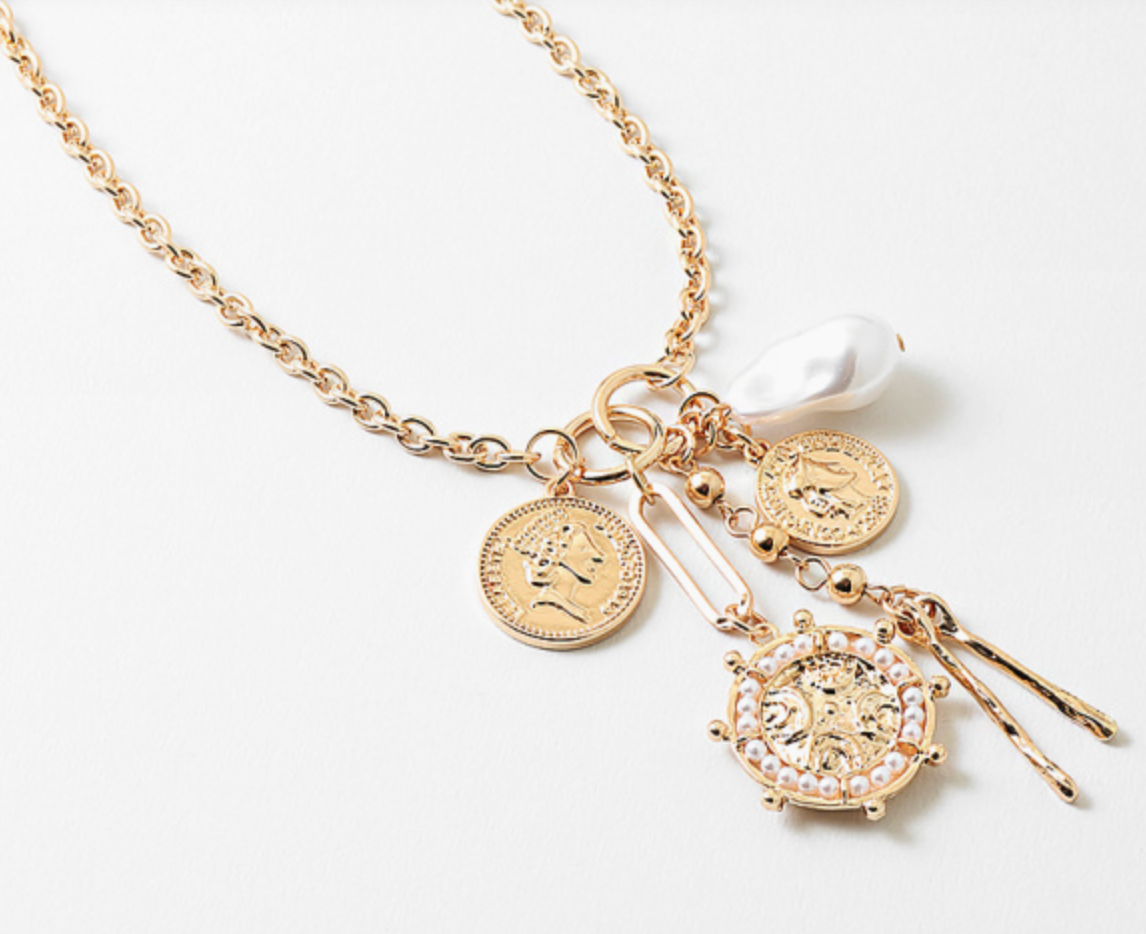 Jewelry - Necklace Pearl/Gold Coin